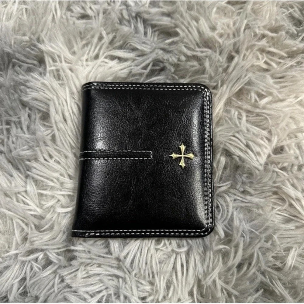 Y2K style Black Cross Detail Wallet